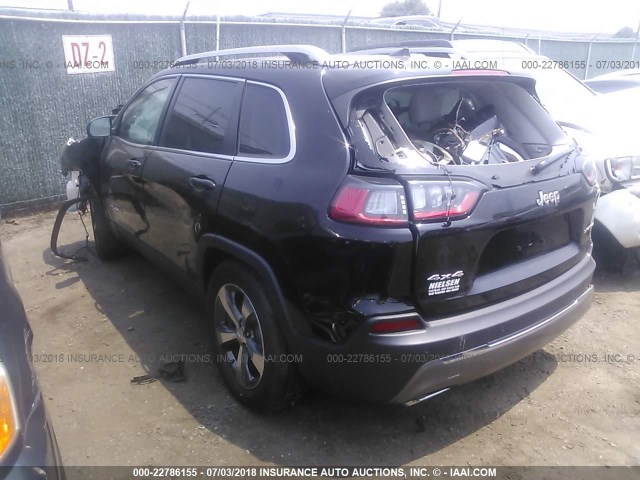 1C4PJMDX2KD121876 - 2019 JEEP CHEROKEE LIMITED BLACK photo 3