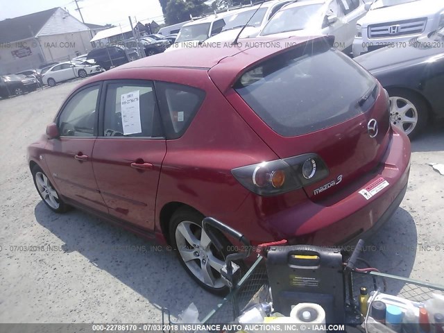 JM1BK143361516496 - 2006 MAZDA 3 HATCHBACK RED photo 3