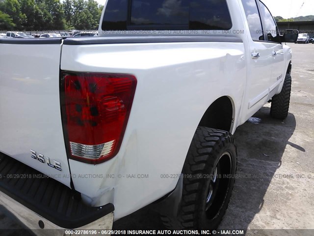 1N6AA07B76N509150 - 2006 NISSAN TITAN XE/SE/LE WHITE photo 6