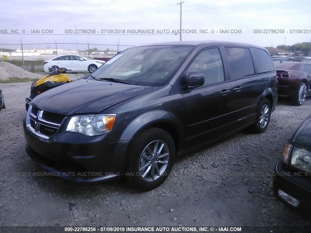 2C4RDGBG2FR687124 - 2015 DODGE GRAND CARAVAN SE GRAY photo 2