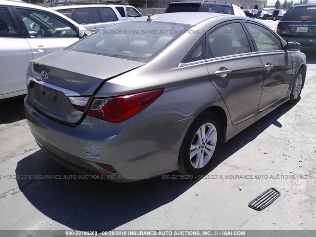 5NPEB4AC2EH935465 - 2014 HYUNDAI SONATA GLS GOLD photo 4