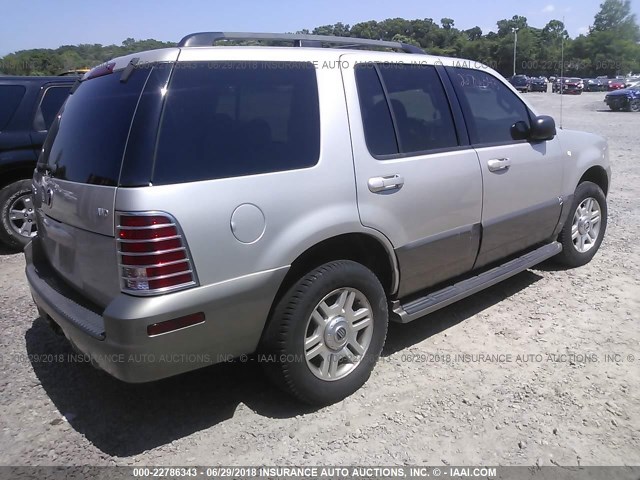 4M2ZU86E74ZJ41494 - 2004 MERCURY MOUNTAINEER  SILVER photo 4