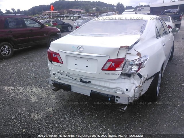 JTHBJ46G192324365 - 2009 LEXUS ES 350 WHITE photo 6