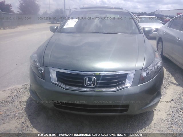 1HGCP26888A146400 - 2008 HONDA ACCORD EXL GREEN photo 6