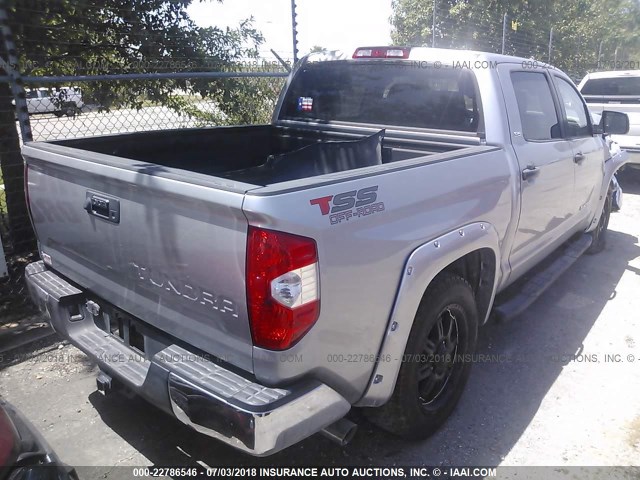 5TFEM5F11FX094767 - 2015 TOYOTA TUNDRA CREWMAX SR5 GRAY photo 4