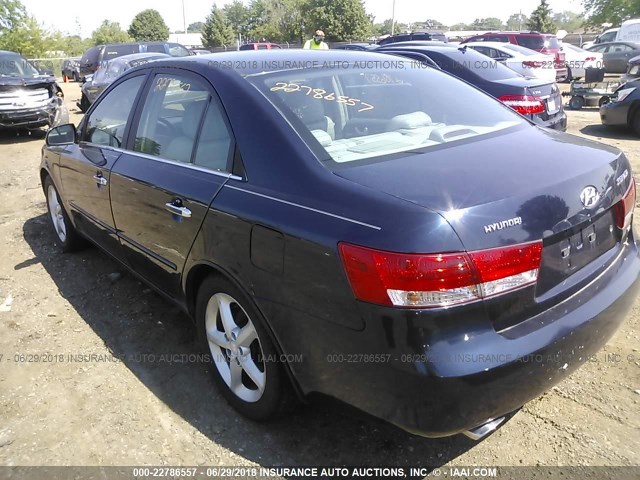 5NPEU46F96H045740 - 2006 HYUNDAI SONATA GLS/LX BLACK photo 3