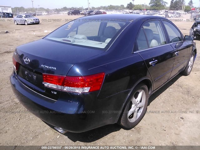 5NPEU46F96H045740 - 2006 HYUNDAI SONATA GLS/LX BLACK photo 4