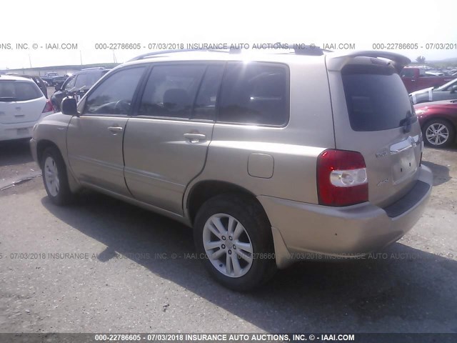 JTEEW21A060024164 - 2006 TOYOTA HIGHLANDER HYBRID TAN photo 3