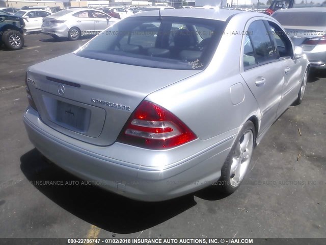 WDBRF40J95F566067 - 2005 MERCEDES-BENZ C 230K SPORT SEDAN SILVER photo 4