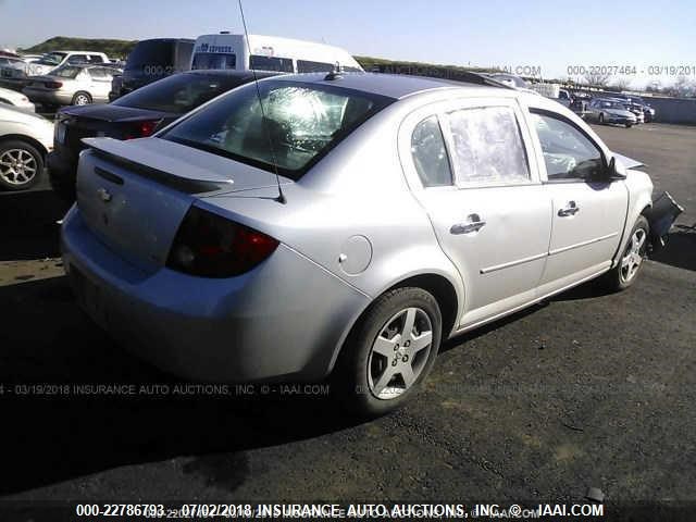 1G1AZ52F057662726 - 2005 CHEVROLET COBALT LT SILVER photo 4