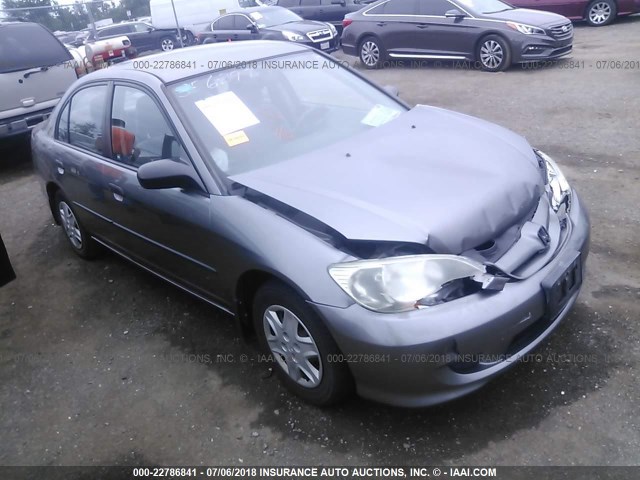 2HGES16325H556922 - 2005 HONDA CIVIC DX VP ნაცრისფერი ფოტო 1