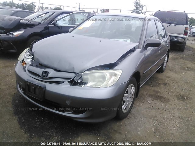 2HGES16325H556922 - 2005 HONDA CIVIC DX VP ნაცრისფერი ფოტო 2