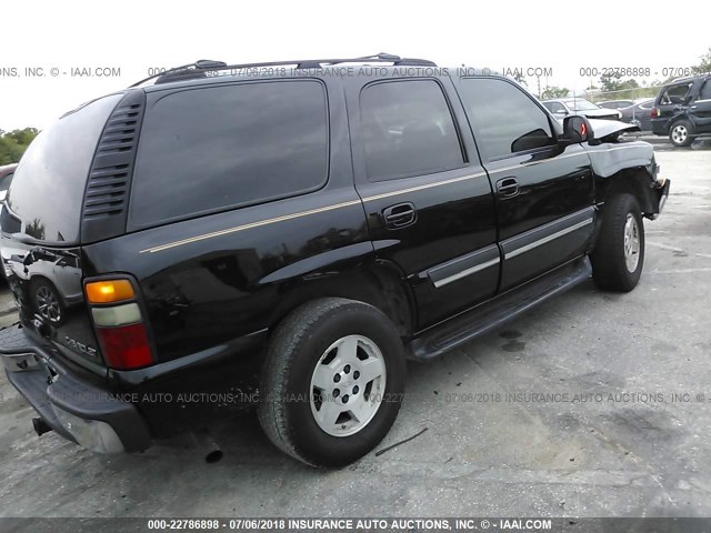 1GNEC13T15R157135 - 2005 CHEVROLET TAHOE C1500 BLACK photo 4