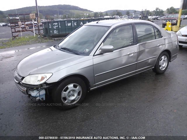 JHMES95624S002438 - 2004 HONDA CIVIC HYBRID SILVER photo 2