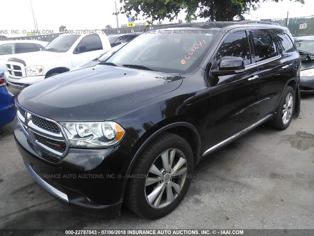 1C4RDHDG1DC661641 - 2013 DODGE DURANGO CREW BLACK photo 2