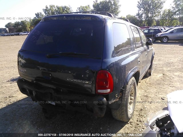 1D4HS48N43F560581 - 2003 DODGE DURANGO SLT BLUE photo 4