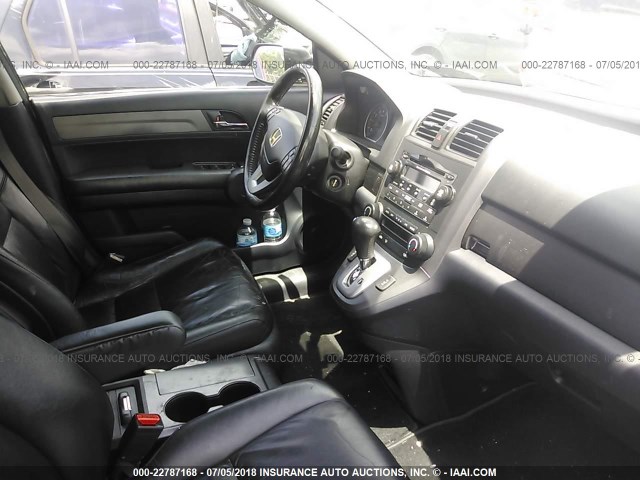 5J6RE38779L011093 - 2009 HONDA CR-V EXL BLACK photo 5