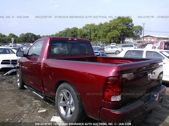 3C6JD7AT7CG257948 - 2012 DODGE RAM 1500 ST MAROON photo 3