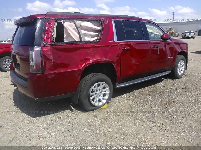 1GKS2HKCXFR696349 - 2015 GMC YUKON XL K1500 SLT RED photo 4