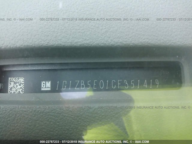 1G1ZB5E01CF351419 - 2012 CHEVROLET MALIBU LS SILVER photo 9