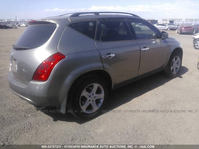 JN8AZ08T64W218802 - 2004 NISSAN MURANO SL/SE GRAY photo 4