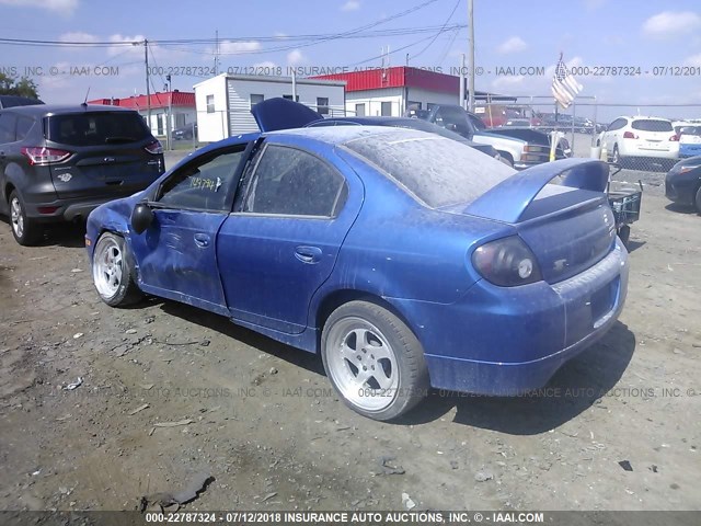 1B3ES66S54D535658 - 2004 DODGE NEON SRT-4 BLUE photo 3