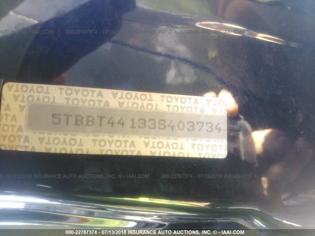 5TBBT44133S403734 - 2003 TOYOTA TUNDRA ACCESS CAB SR5 SILVER photo 9