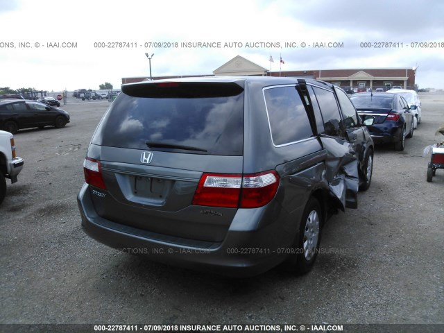 5FNRL38277B091026 - 2007 HONDA ODYSSEY LX GRAY photo 4