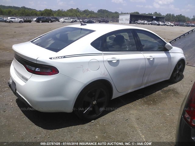 1C3CDFBA0DD322621 - 2013 DODGE DART SXT WHITE photo 4