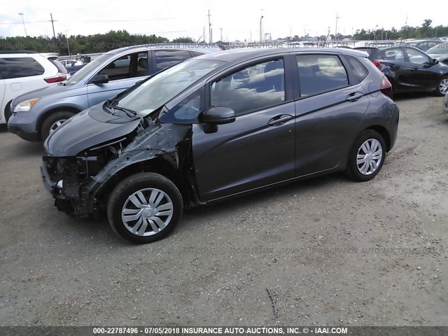 JHMGK5H53GX033306 - 2016 HONDA FIT LX GRAY photo 2