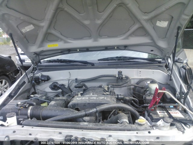 5TBDT44116S525487 - 2006 TOYOTA TUNDRA DOUBLE CAB SR5 SILVER photo 10