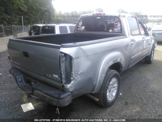 5TBDT44116S525487 - 2006 TOYOTA TUNDRA DOUBLE CAB SR5 SILVER photo 4