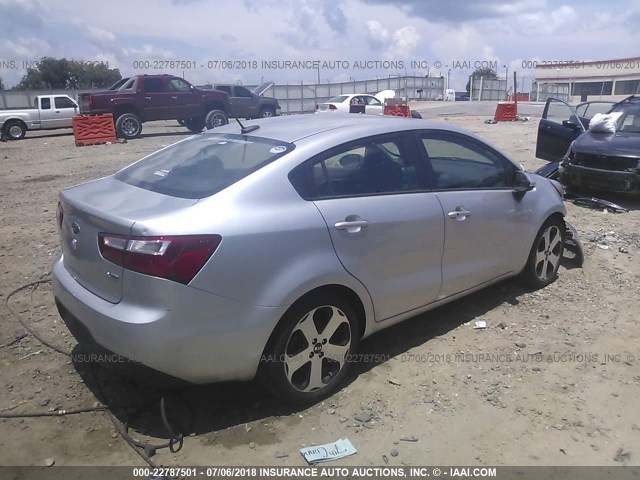 KNADN4A30C6052200 - 2012 KIA RIO EX/SX SILVER photo 4