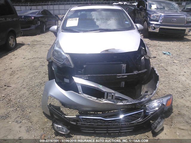 KNADN4A30C6052200 - 2012 KIA RIO EX/SX SILVER photo 6