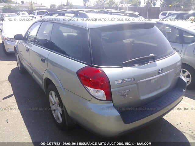 4S4BP61C697328930 - 2009 SUBARU OUTBACK 2.5I SILVER photo 3