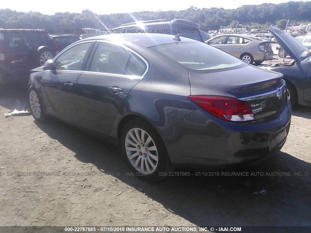 W04GN5EC1B1115052 - 2011 BUICK REGAL CXL GRAY photo 3