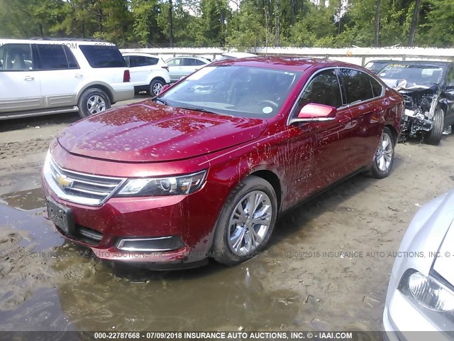 2G1125S38F9213143 - 2015 CHEVROLET IMPALA LT RED photo 2