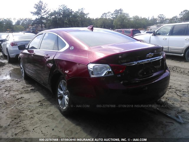 2G1125S38F9213143 - 2015 CHEVROLET IMPALA LT RED photo 3