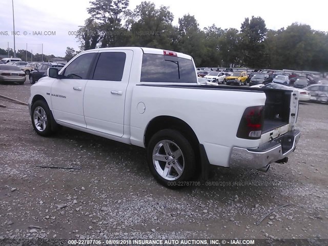 1C6RD6LT4CS213053 - 2012 DODGE RAM 1500 SLT WHITE photo 3