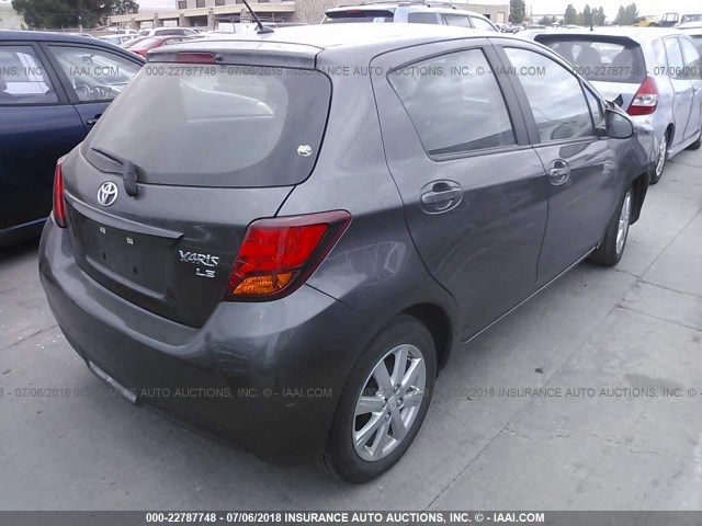 VNKKTUD35GA064624 - 2016 TOYOTA YARIS L/LE/SE GRAY photo 4