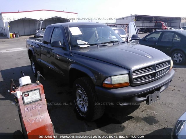 1D7HG12X43S164655 - 2003 DODGE DAKOTA SXT GRAY photo 1