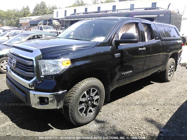 5TFUY5F14EX405817 - 2014 TOYOTA TUNDRA DOUBLE CAB SR/SR5 BLACK photo 2