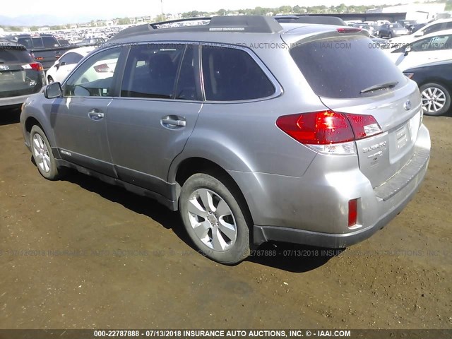 4S4BRBCC4B3318832 - 2011 SUBARU OUTBACK 2.5I PREMIUM GRAY photo 3