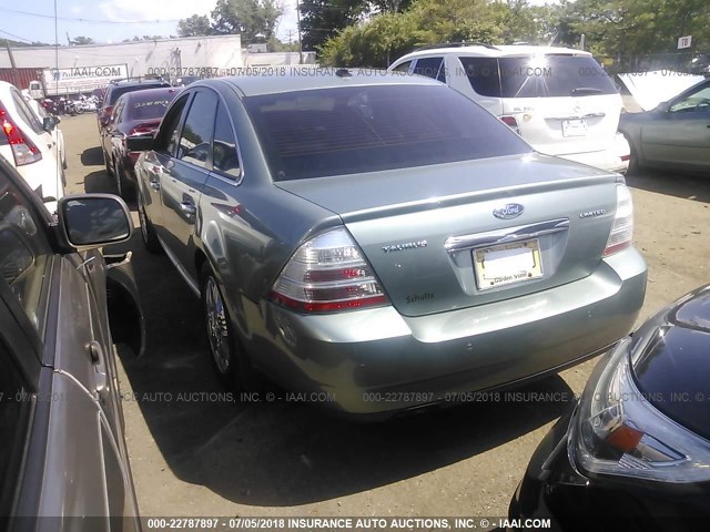 1FAHP25W88G149174 - 2008 FORD TAURUS LIMITED GREEN photo 3