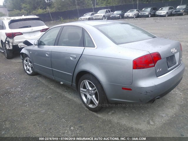 WAUDF78EX7A181196 - 2007 AUDI A4 2.0T QUATTRO SILVER photo 3