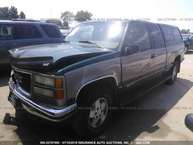 2GTEK19K6S1572336 - 1995 GMC SIERRA K1500 GREEN photo 2