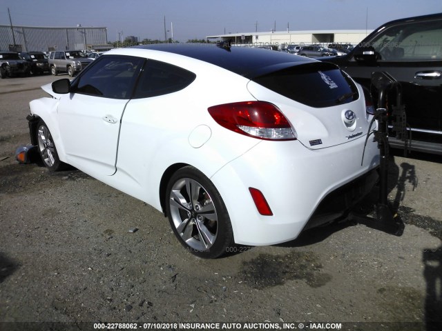 KMHTC6AD9HU312276 - 2017 HYUNDAI VELOSTER WHITE photo 3