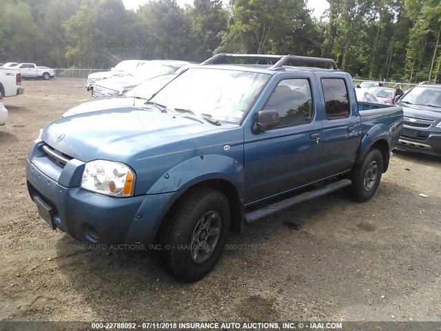 1N6ED27TX4C429976 - 2004 NISSAN FRONTIER CREW CAB XE V6 BLUE photo 2