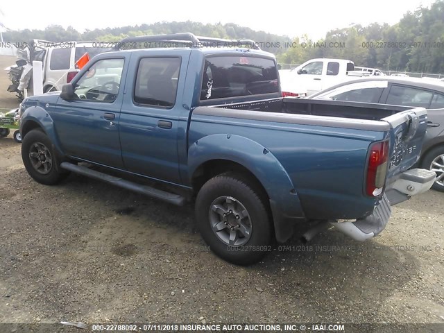 1N6ED27TX4C429976 - 2004 NISSAN FRONTIER CREW CAB XE V6 BLUE photo 3