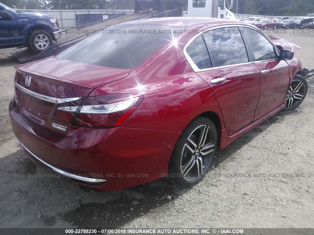 1HGCR2F17HA176999 - 2017 HONDA ACCORD SPORT SPECIAL EDITION BURGUNDY photo 4